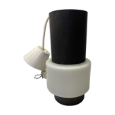 Vintage black metal and white opaline suspension