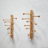 Vintage wooden wall coat rack