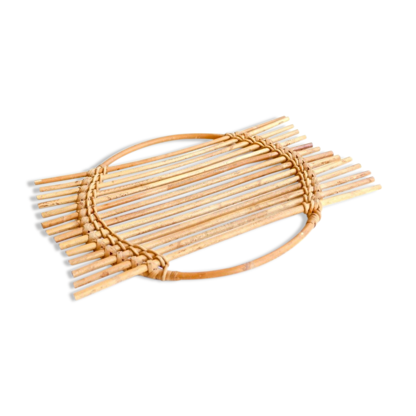 Plateau en bambou années 60