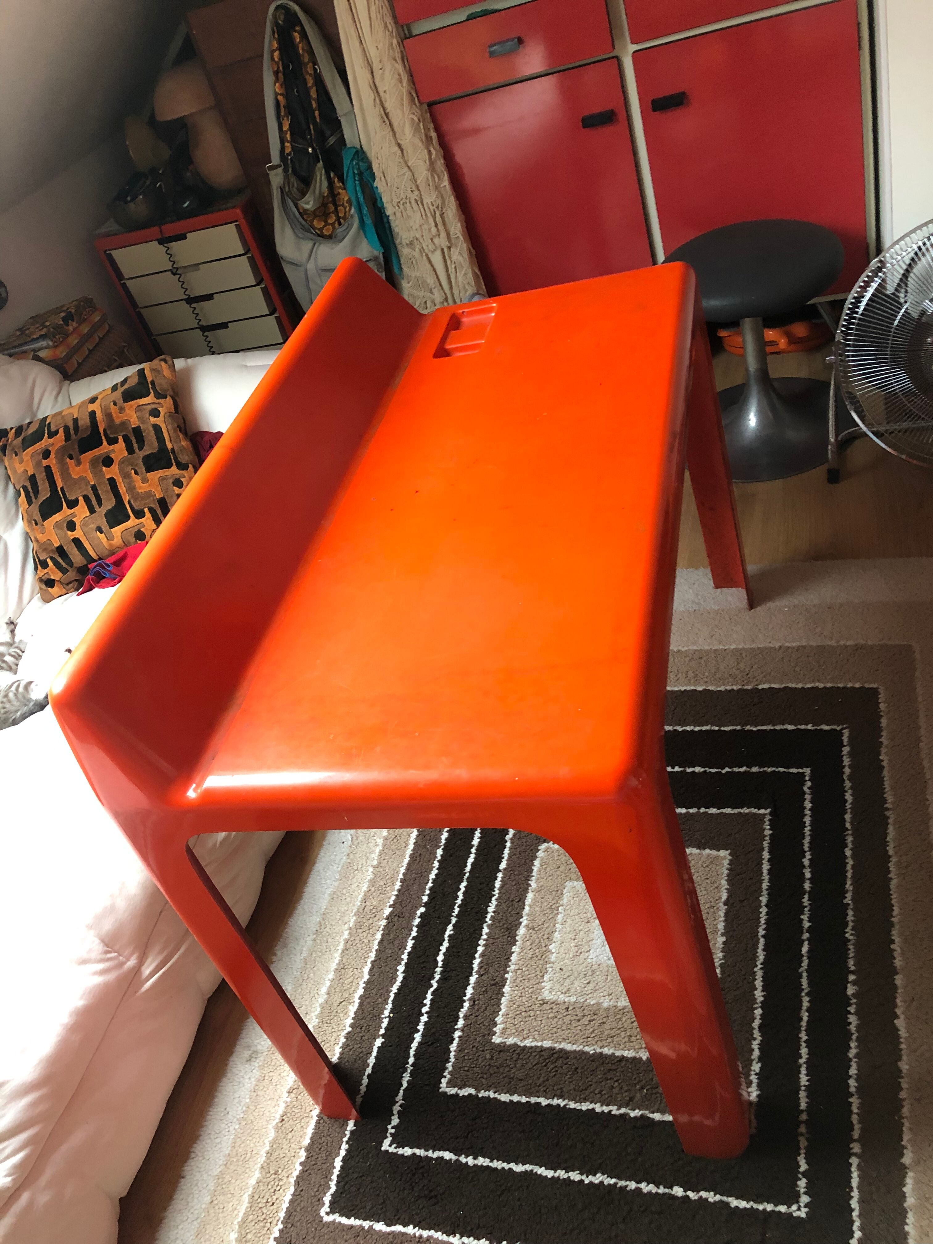 Office Patrick ginger paulus orange fiberglass 1970