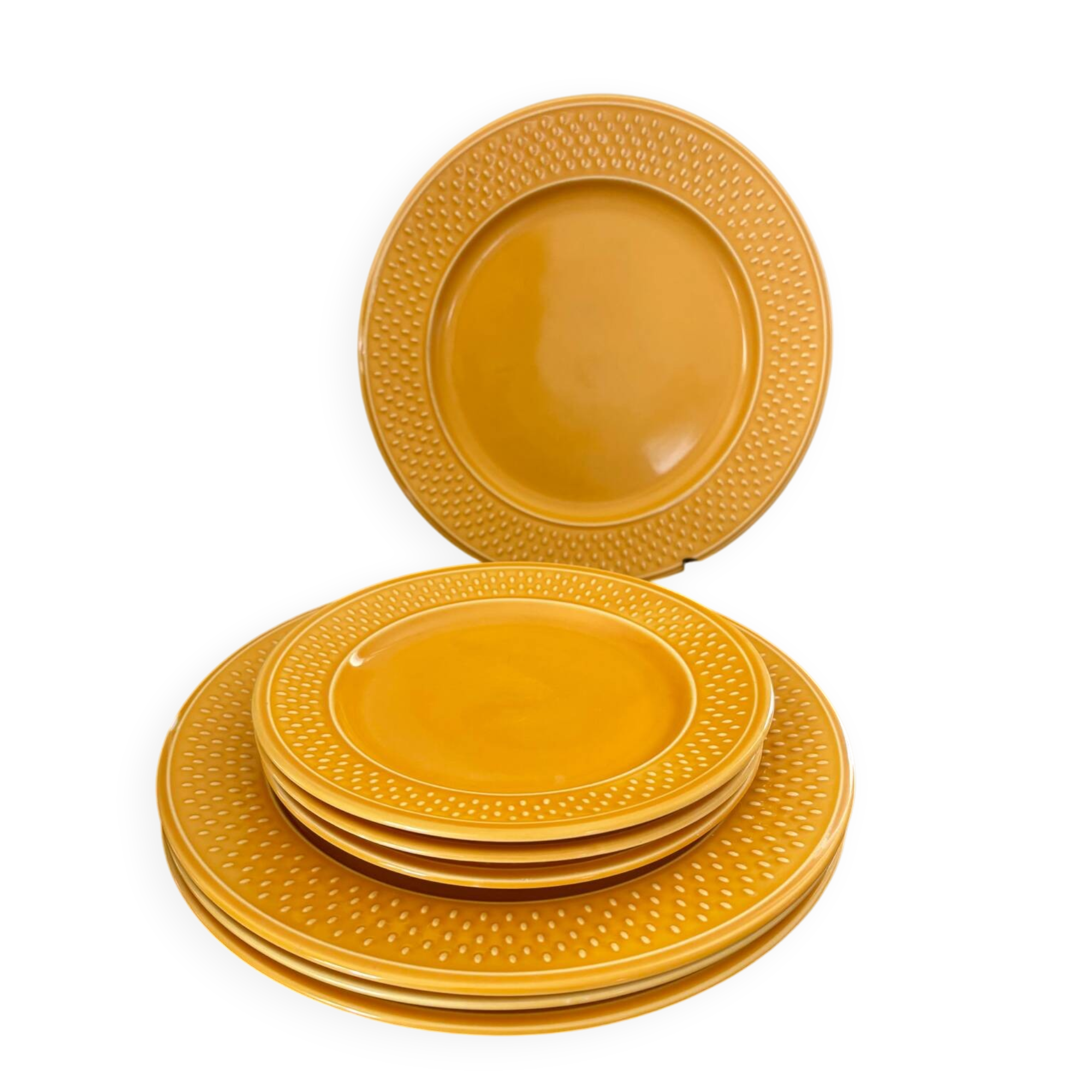 4 dinner plates and 3 dessert plates Geneviève Lethu
