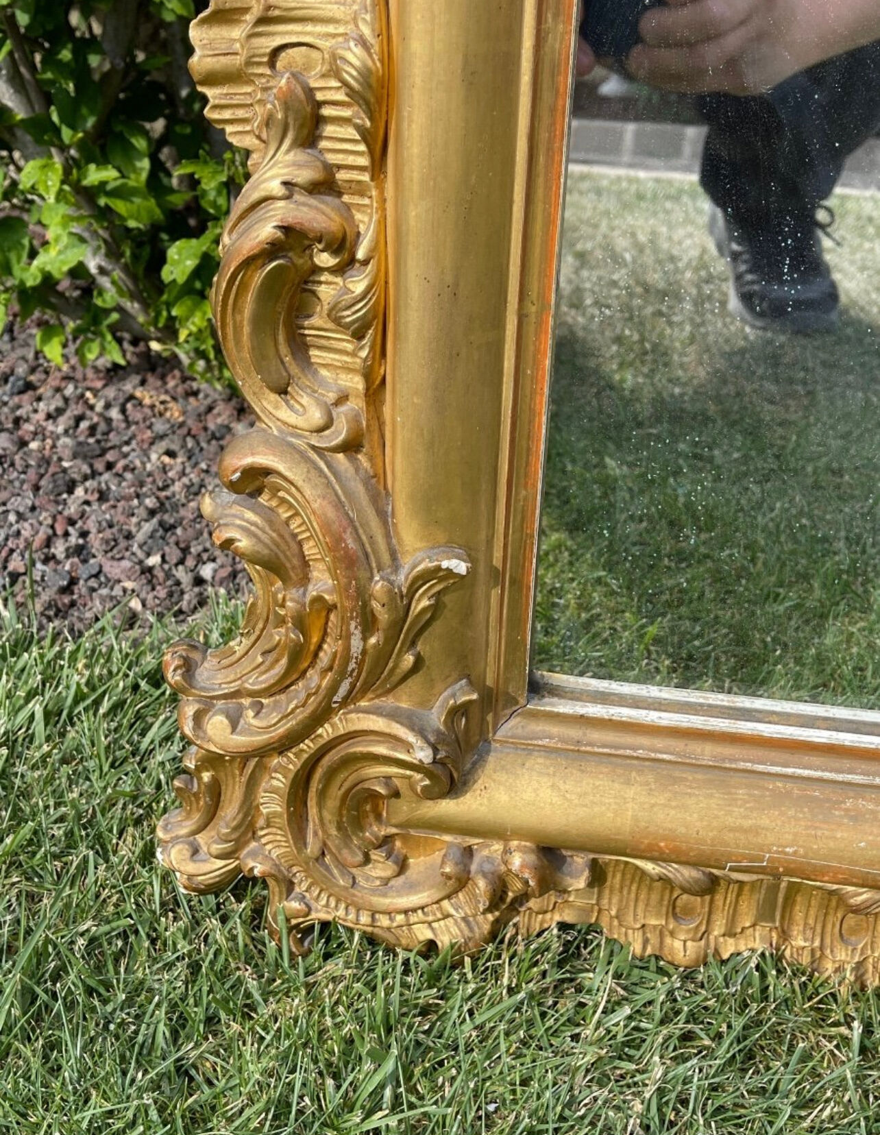 Gold fireplace mirror 184x120cm