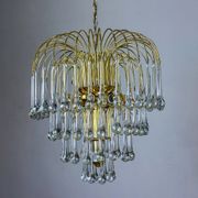 Four-tier cascade teardrop chandelier by Venini, Murano glass, Italy 1970s