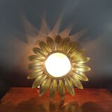 Old sunny gilded brass wall lamp 50