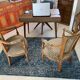 Pair of directoire style armchairs - nobilis fabric