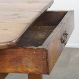 Table à manger ancienne du XVIIIe siècle en chêne avec 2 tiroirs