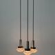 Suspended cascade lamp with 3 glass crystal and metal shades, 1960s, Germany
