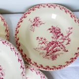 5 hollow plates in Gien iron earth model Thistles