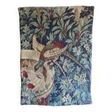 Numbered Halluin Tapestry - Pair of Pheasants Drinking at the Fountain Against Greenery