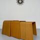 Set of 3 nesting coffee tables in thermoformed wood, 80s design