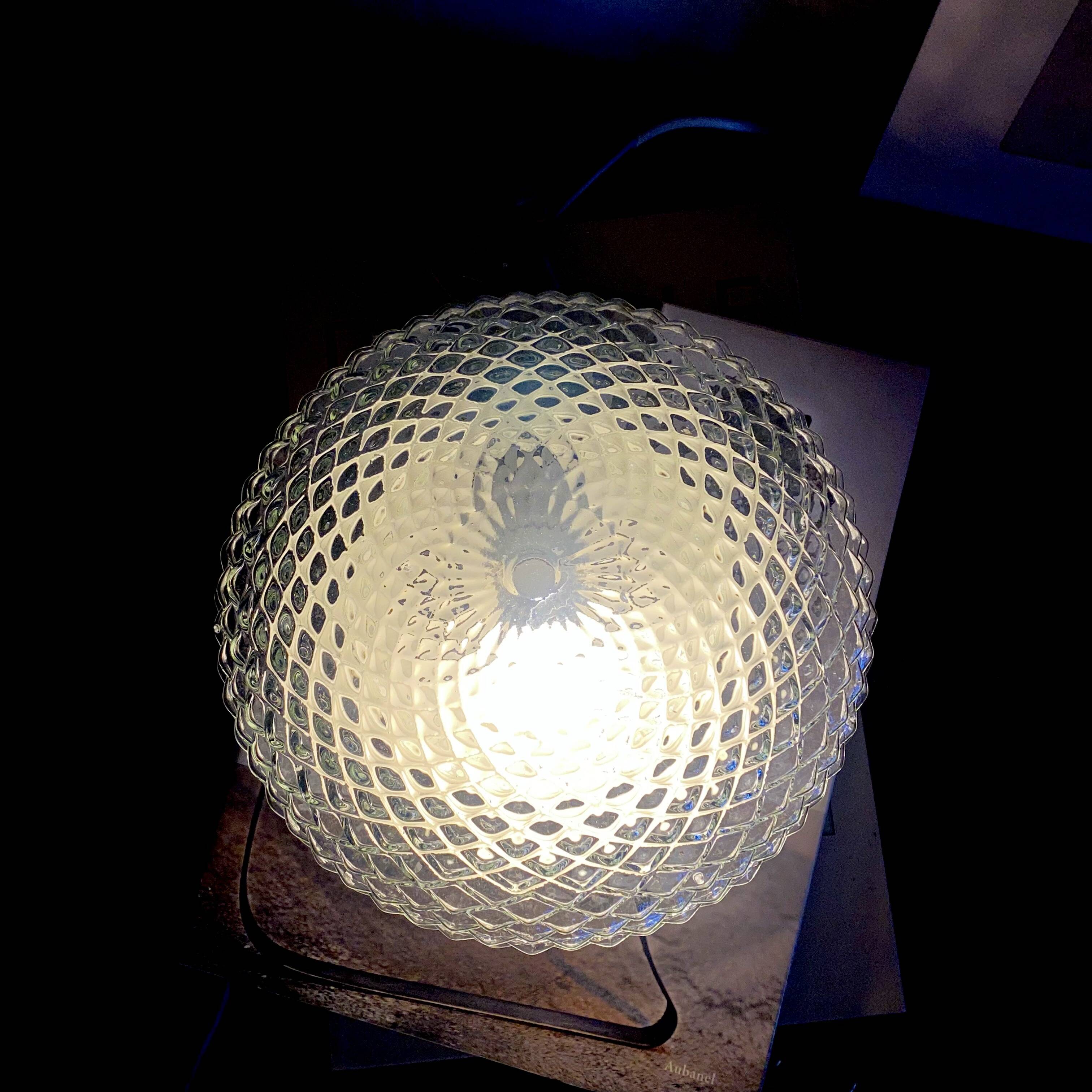 Vintage wall light ceiling fixture transparent glass 1970s 1980s