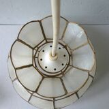 Hanging lamp mother-of-pearl and brass from the 1970