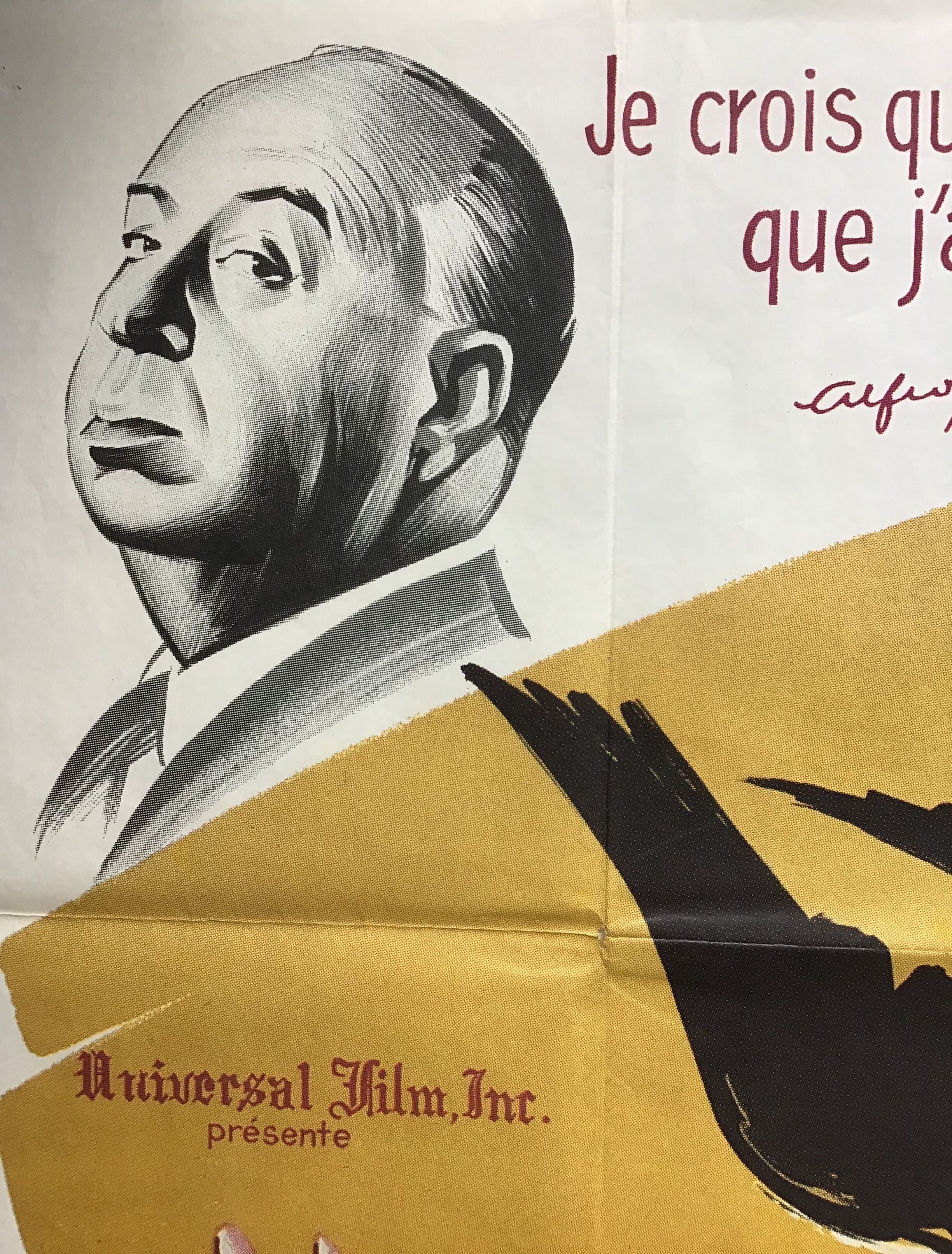 Original French cinema poster "Les Oiseaux" by Alfred Hitchcock - 120x160cm
