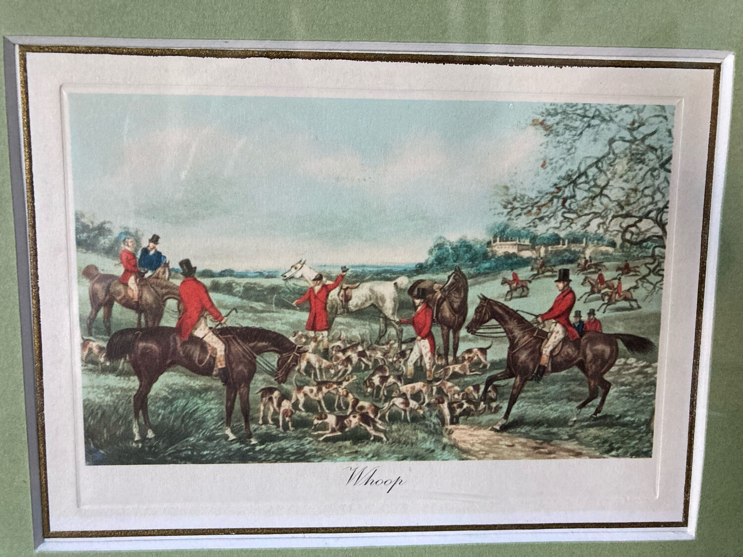 Old drawing frame - Hunting hounds