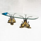 Brass Peacock Side Or Coffee Table Hollywood Regency Willy