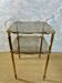 Two-tier side table with smoked glass top, Hollywood Regency