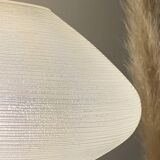 Lampe à poser avec un globe vintage soucoupe en verre et un pied doré
