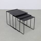 Postmodern Metal Nesting Tables, set of 3, 1980s