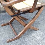 Pair of vintage TRICONFORT France deckchairs and relax chairs