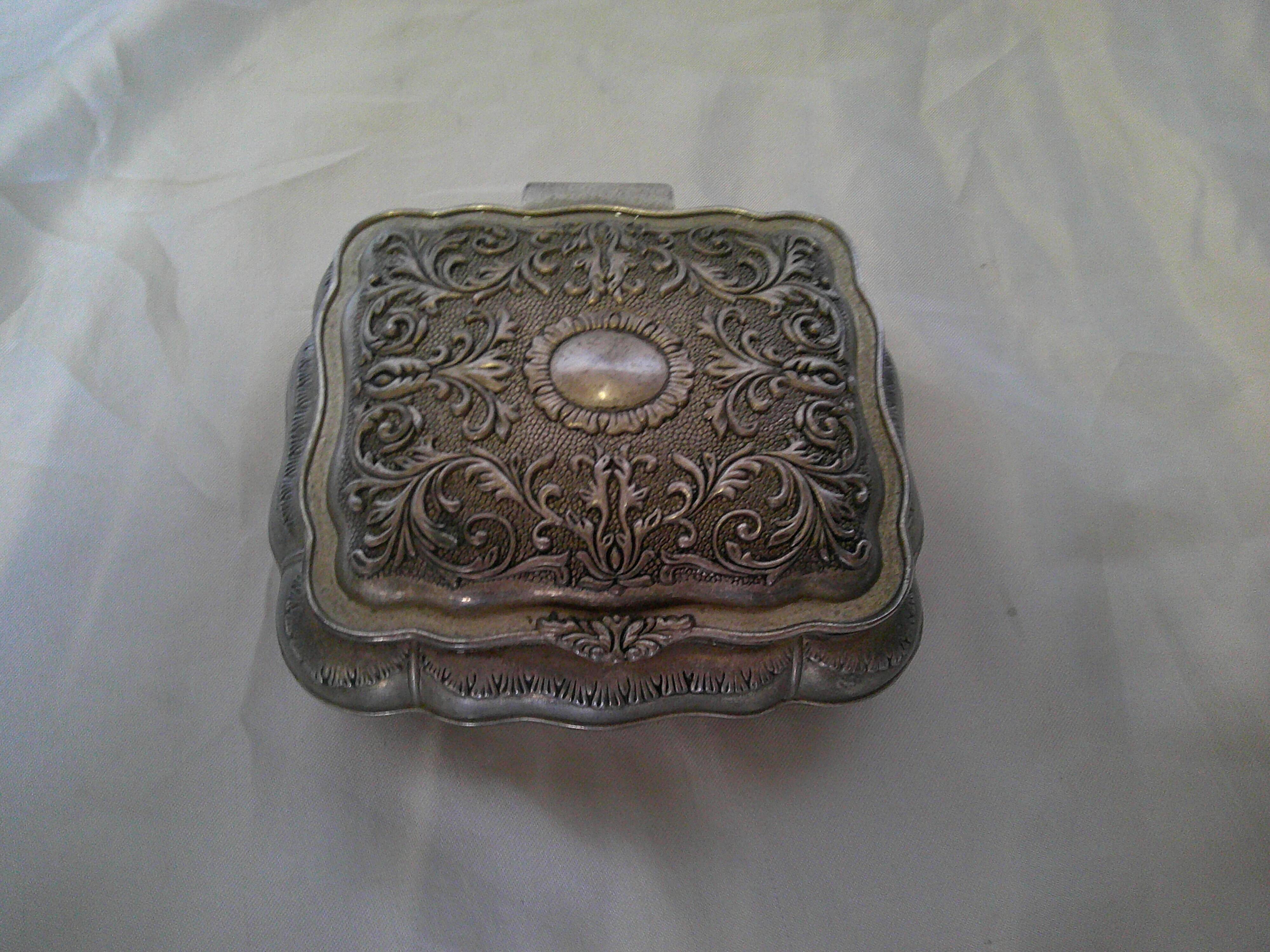 Antique silver jewelry box