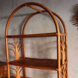 Rattan and vintage bamboo shelf