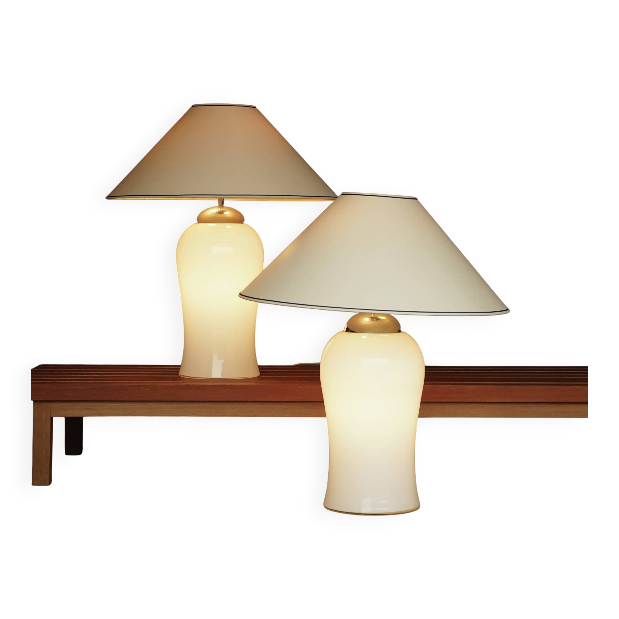 Murano Glass Table Lamps Model Tschung by Ingo Maurer for M Design, 1970s