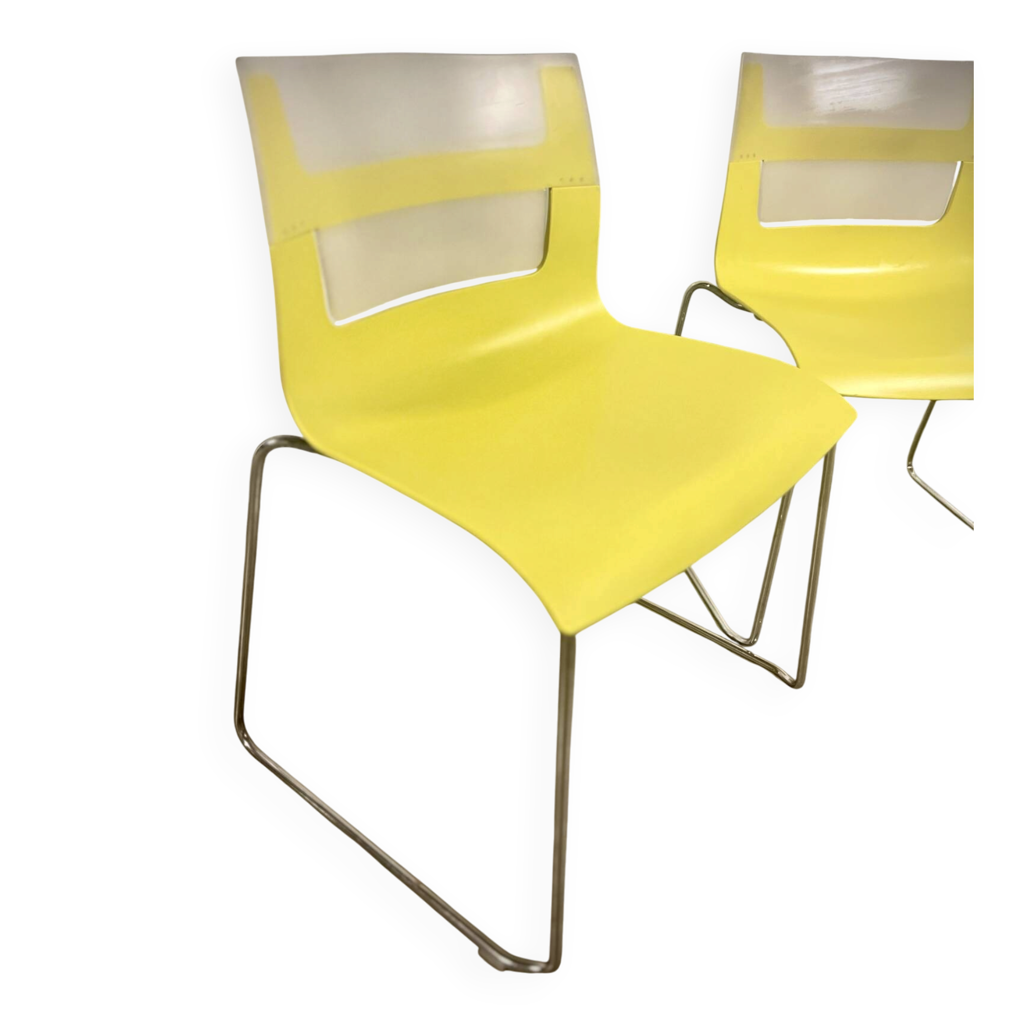 Chaises design jaune et chrome Chaise - Otto B&B Italia– vintage / déc