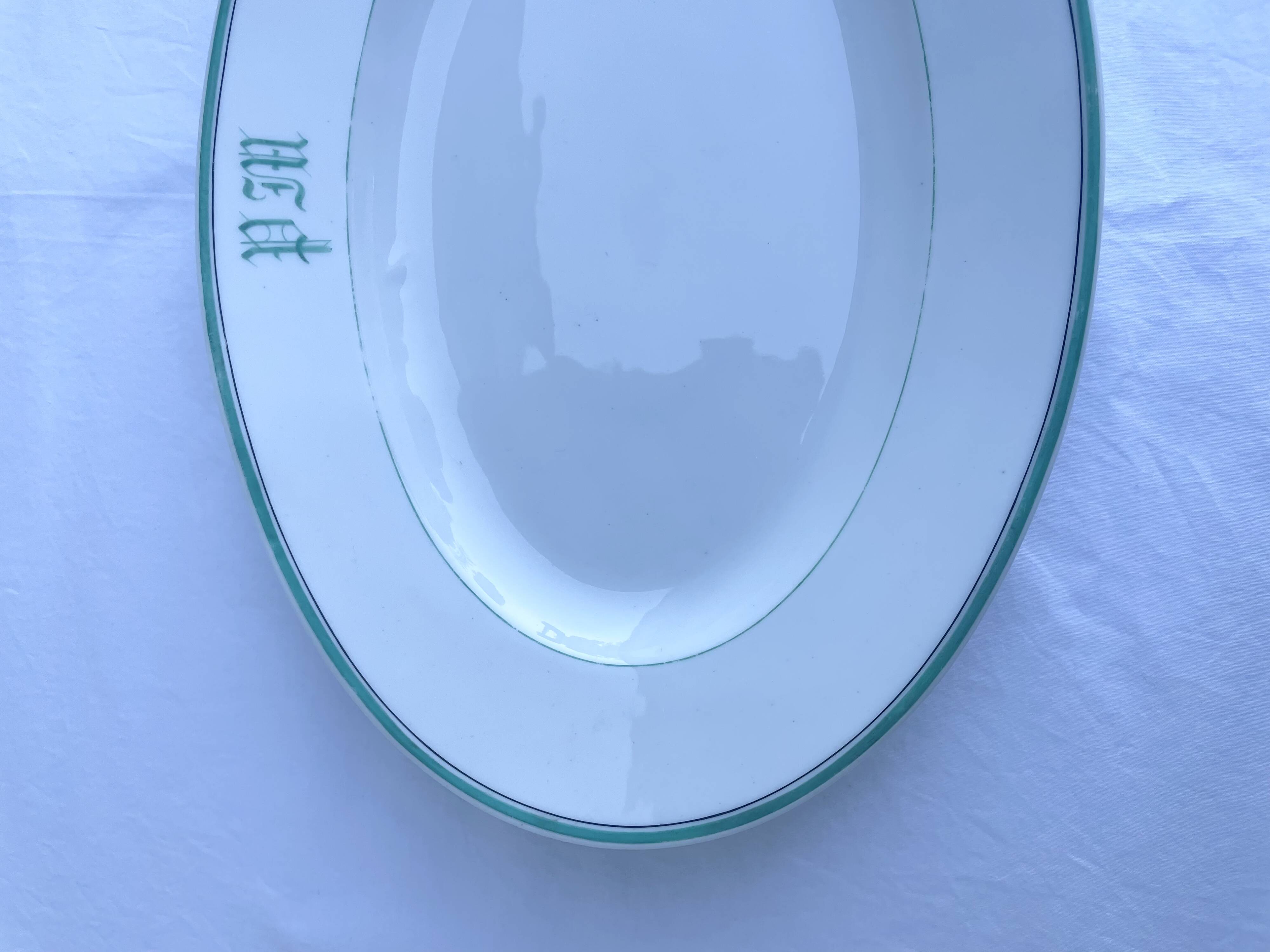 Antique oval plate monogram