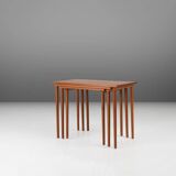 Set of 3 teak wood scandinavian nesting tables, Denmark, 1960s