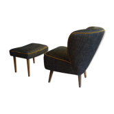 Fauteuil avec ottomane des années 60
