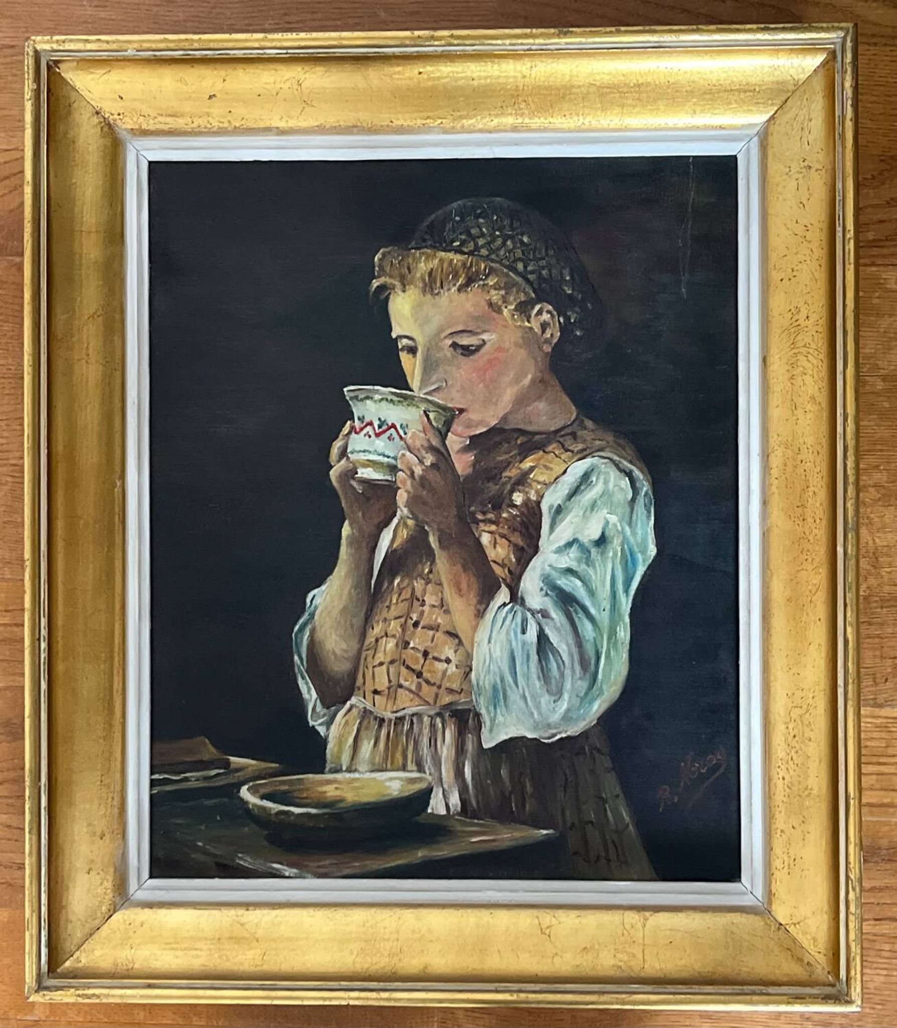 Tableau : Huile sur toile - portrait de paysanne