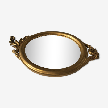 Miroir oval doré