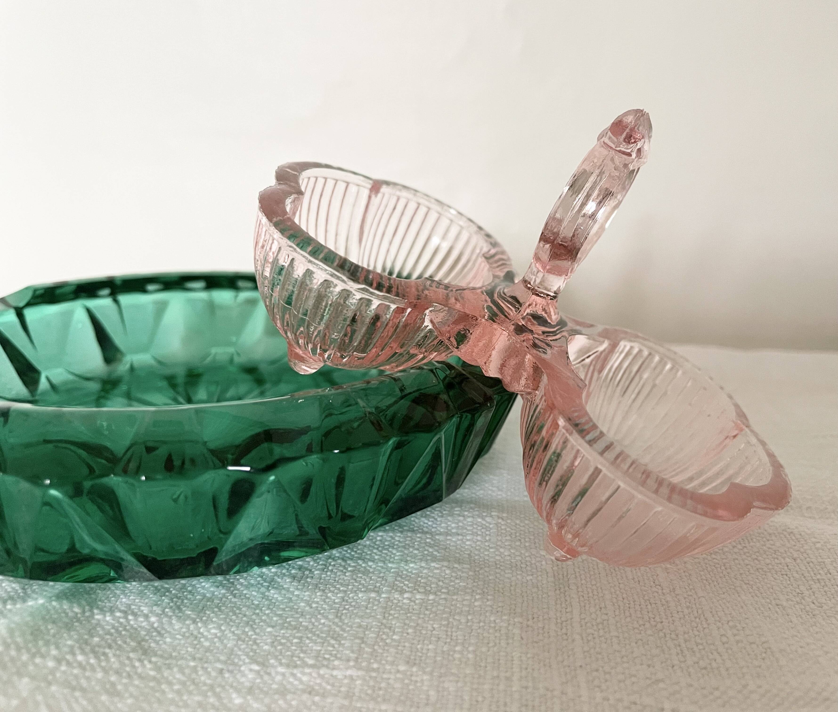 Pink double glass salt shaker