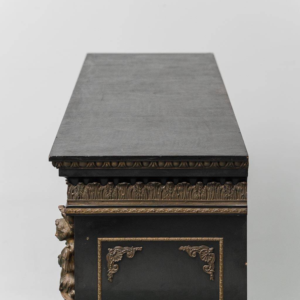 Boulle sideboard vintage French Renaissance style hand-painted 19th century