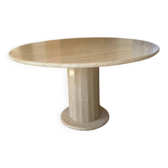 Round travertine table, Italy, 1970