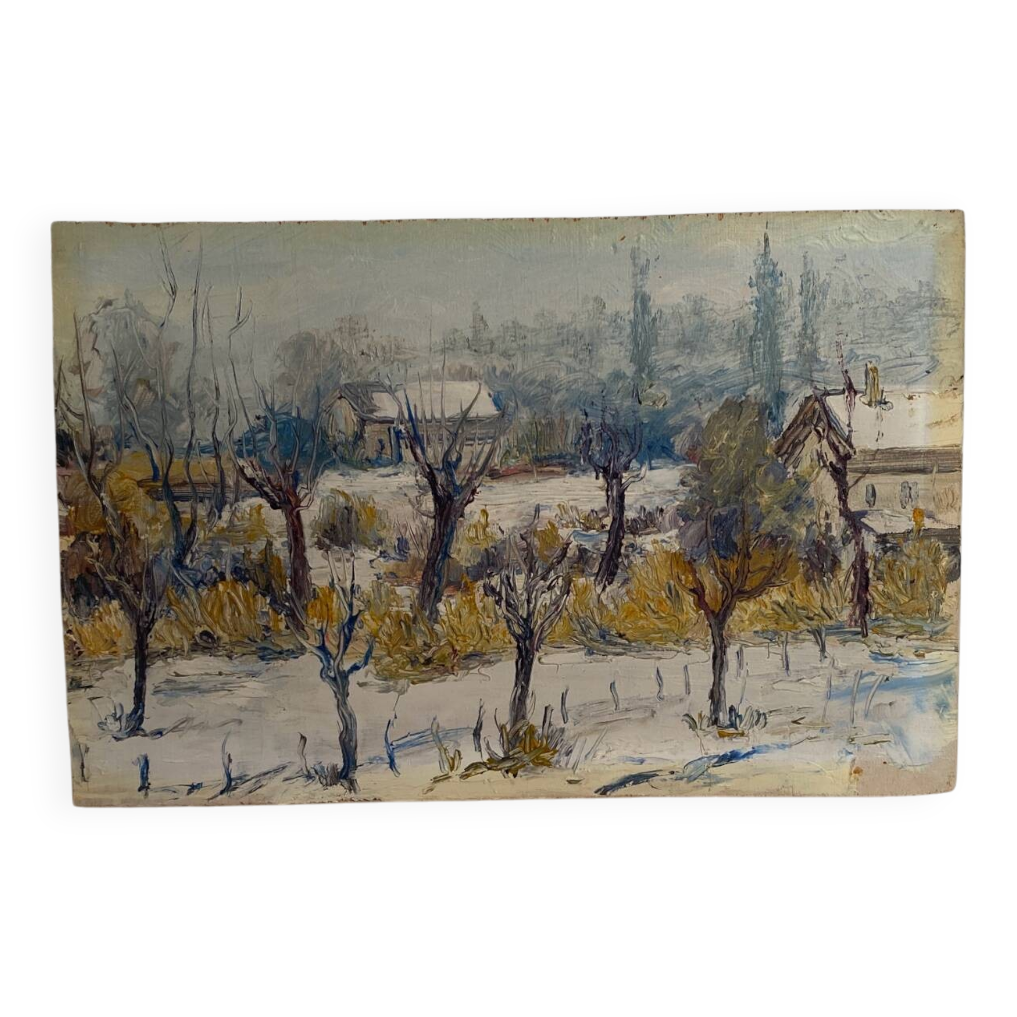 Oil on old wood panel