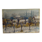 Oil on old wood panel