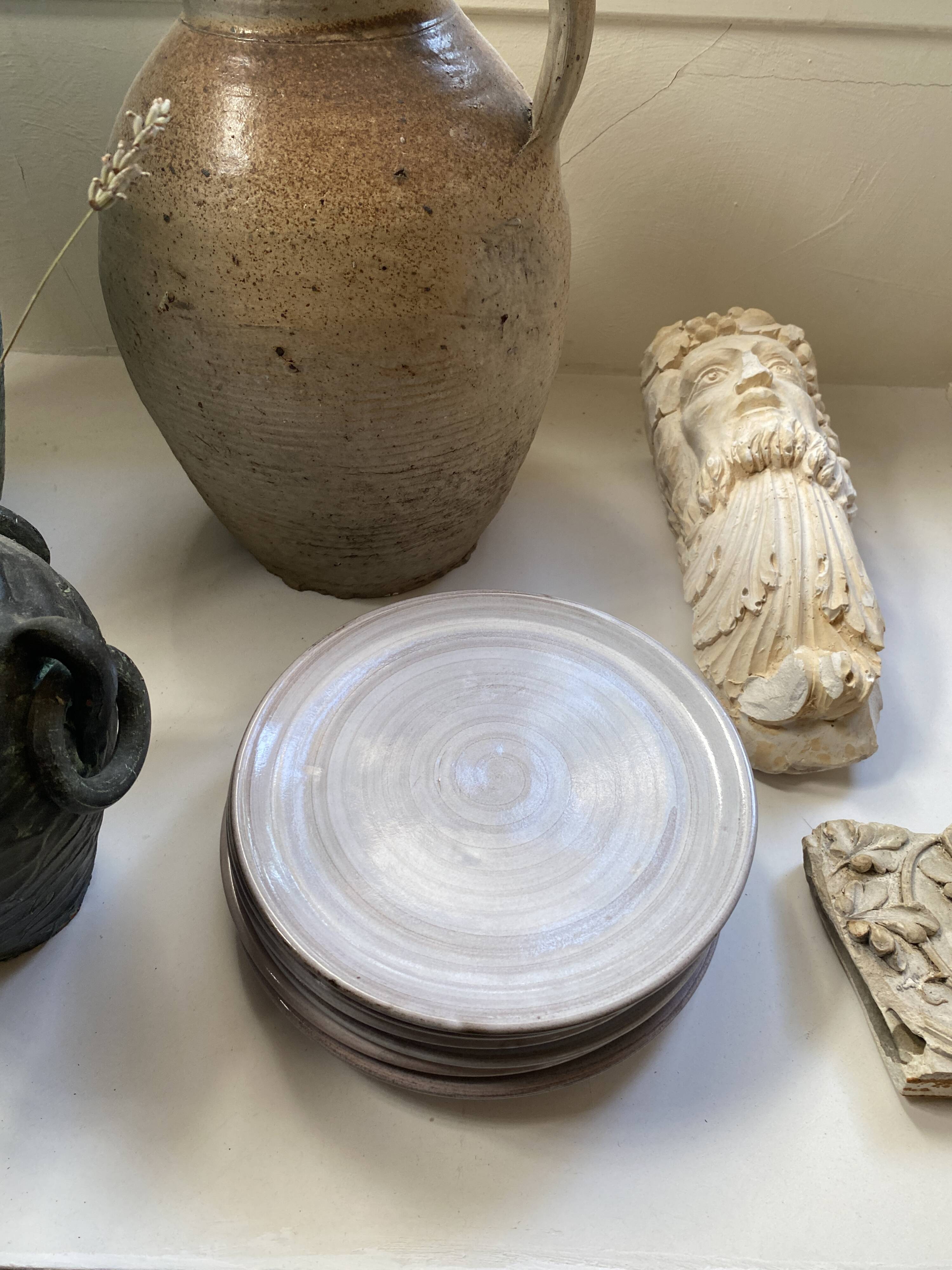 6 glazed terracotta plates 22 cm