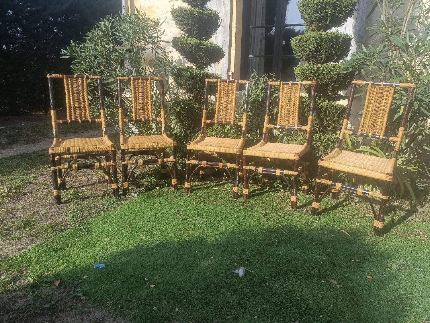 Bamboo and rattan chairs