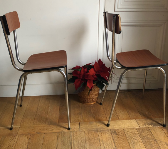 Brown formica chairs