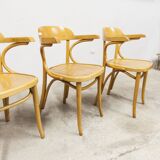 Set of 4 bistro chairs with armrests 1960