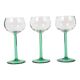 Set of 6 Vintage Luminarc Alsace Wine Glasses Narrow Green Base