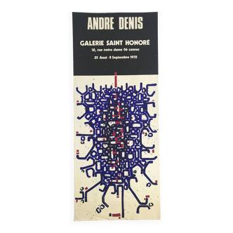 André DENIS : Affiche originale Galerie Saint-Honoré, Cannes, 1972
