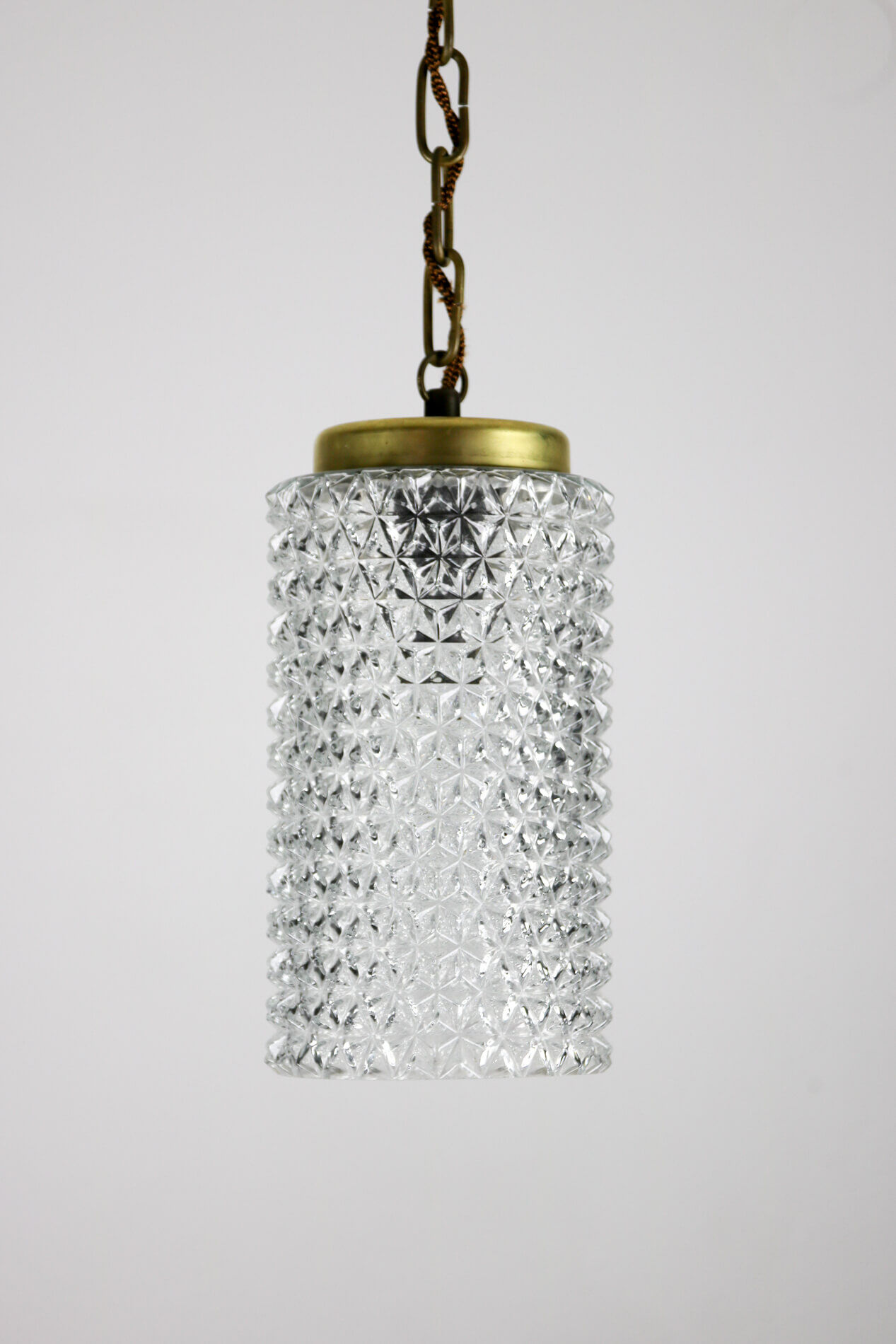 Crystal glass pendant lamp, 1960s