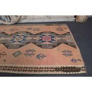 Vintage Turkish Oushak Handmade Cotton Orange Wool Kilim Runner Rug 170x404