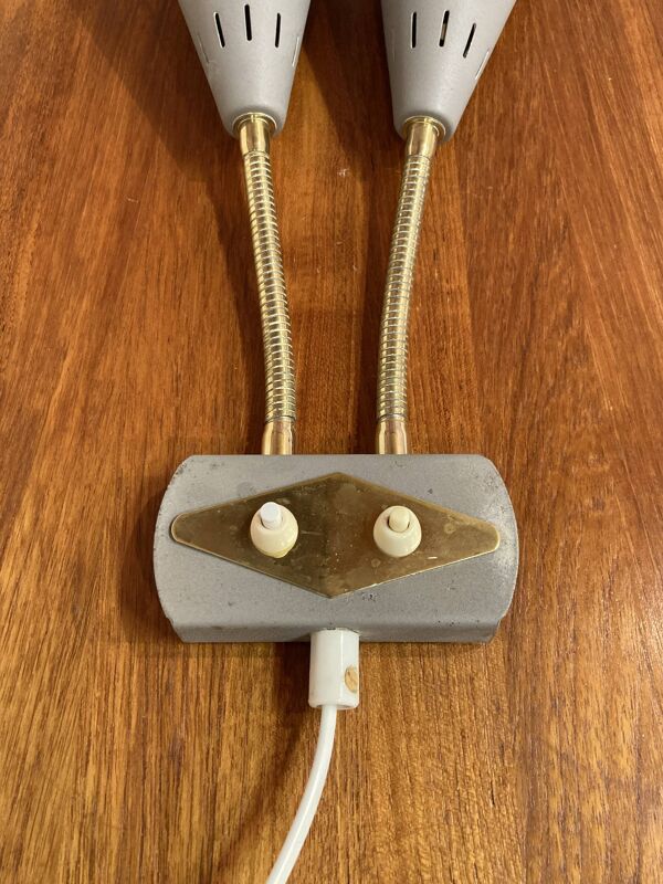 Applique double métal design scandinave 1950.