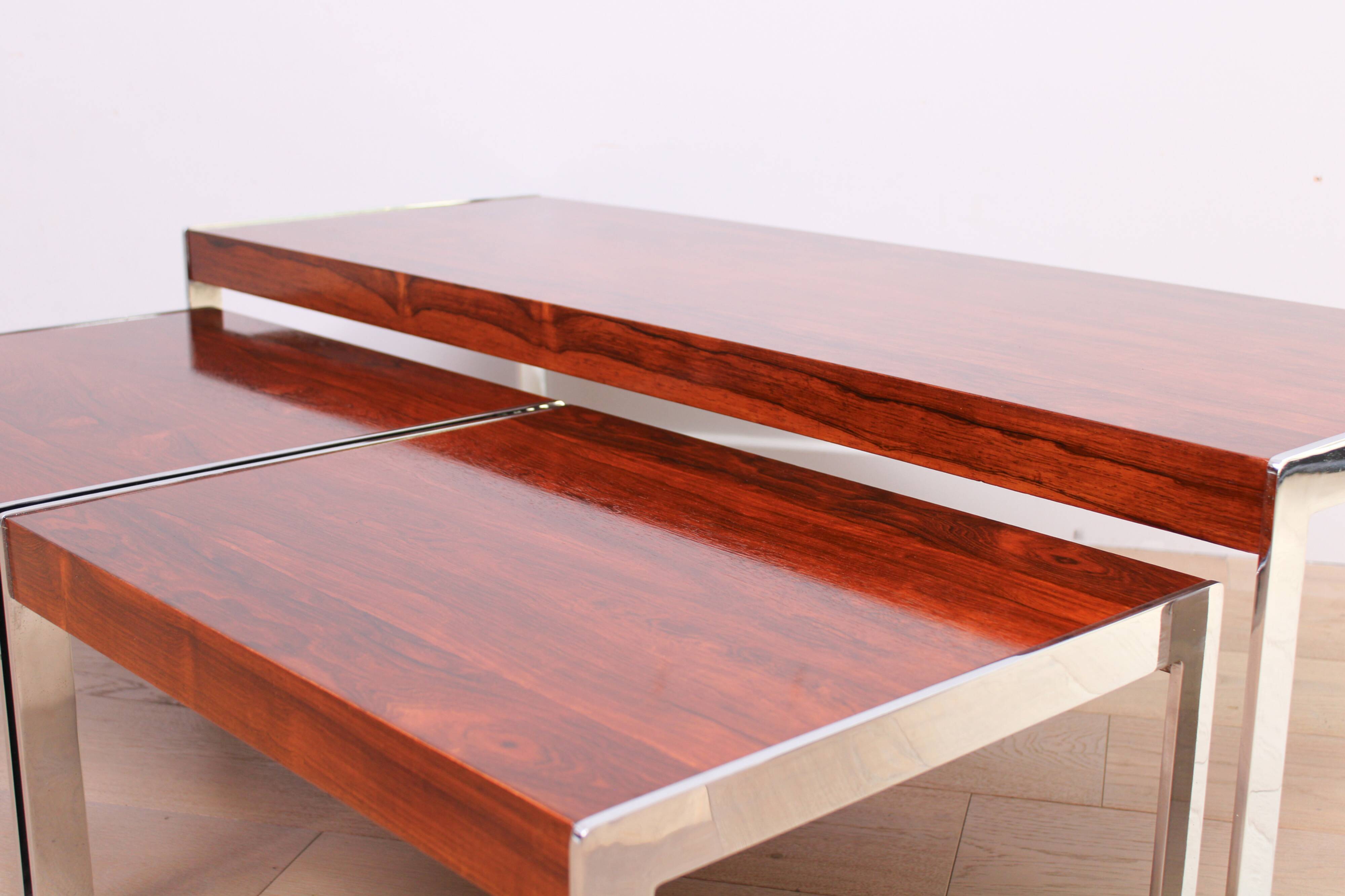 A set of vintage mid-century Merrow Associates coffee nesting tables - Rosewood