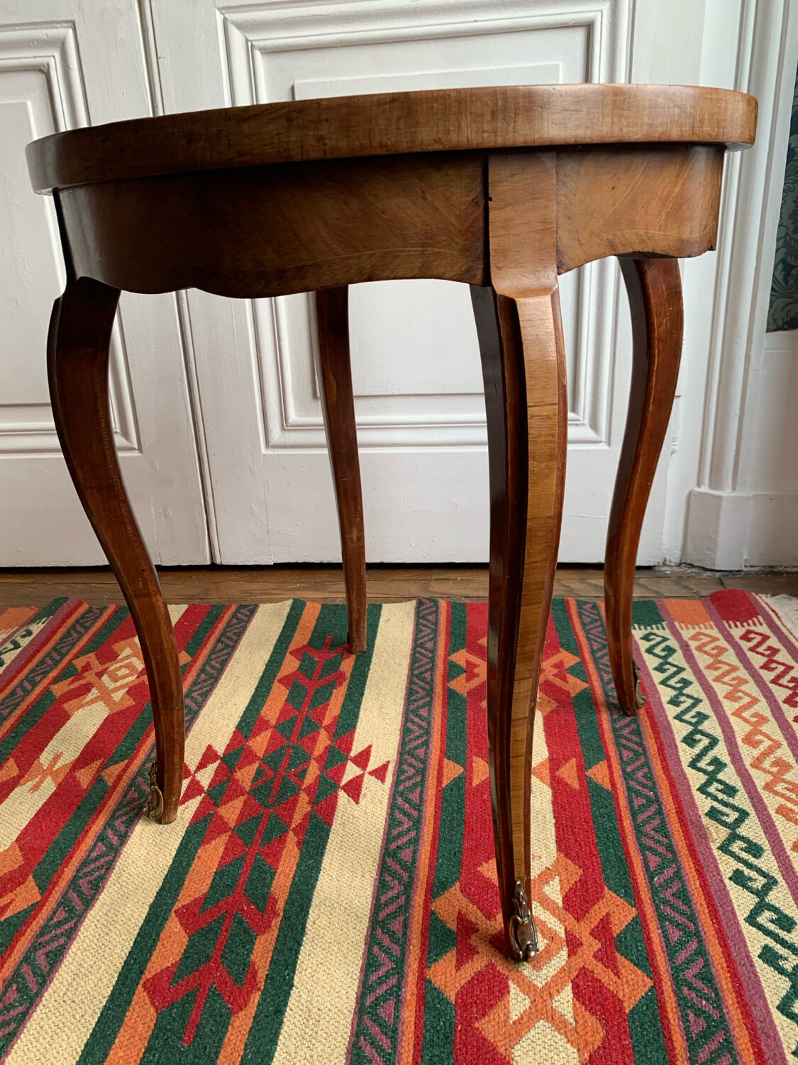 Table d'appoint, guéridon en marqueterie de bois