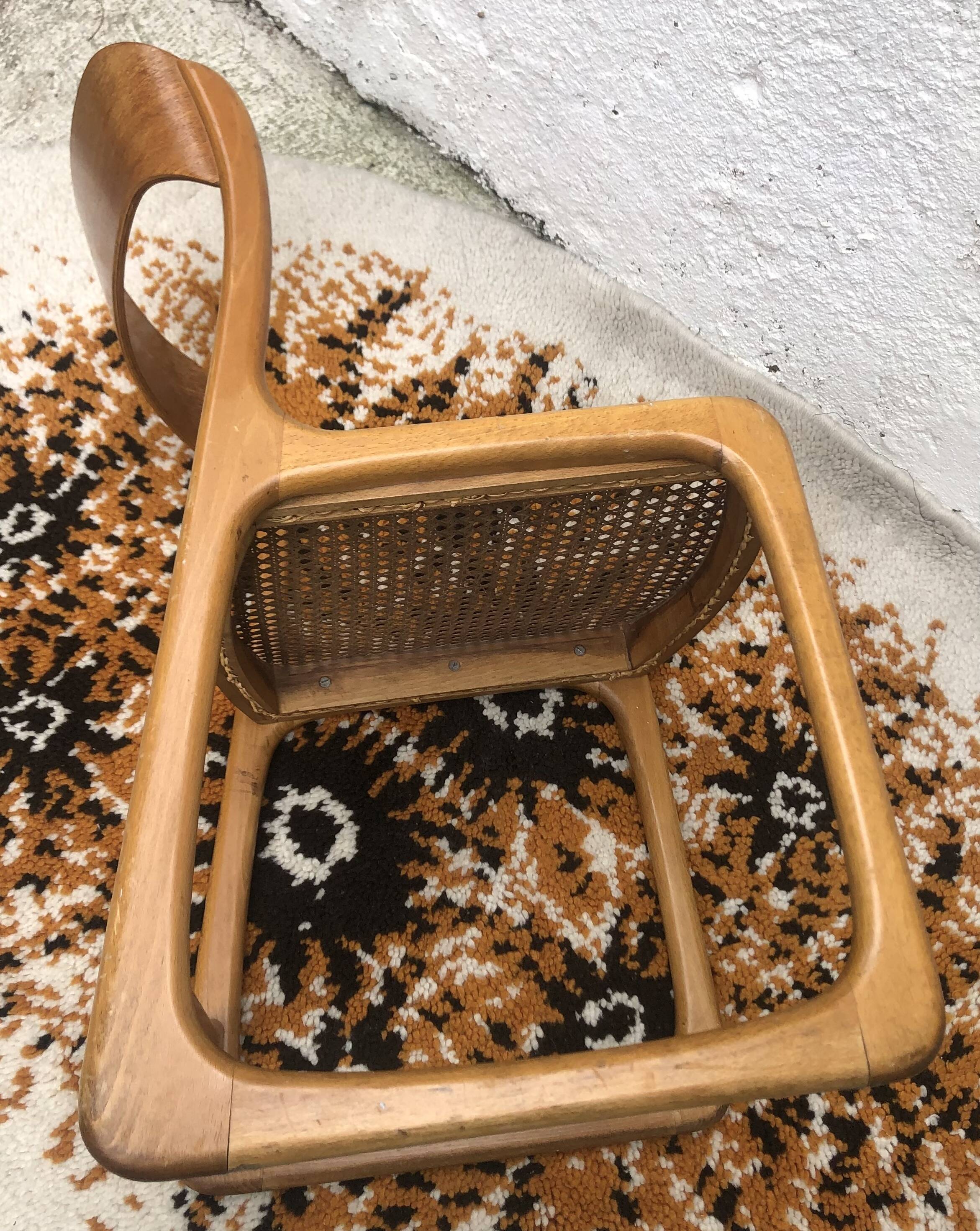 Vintage sleigh chair baumann sitting cannage