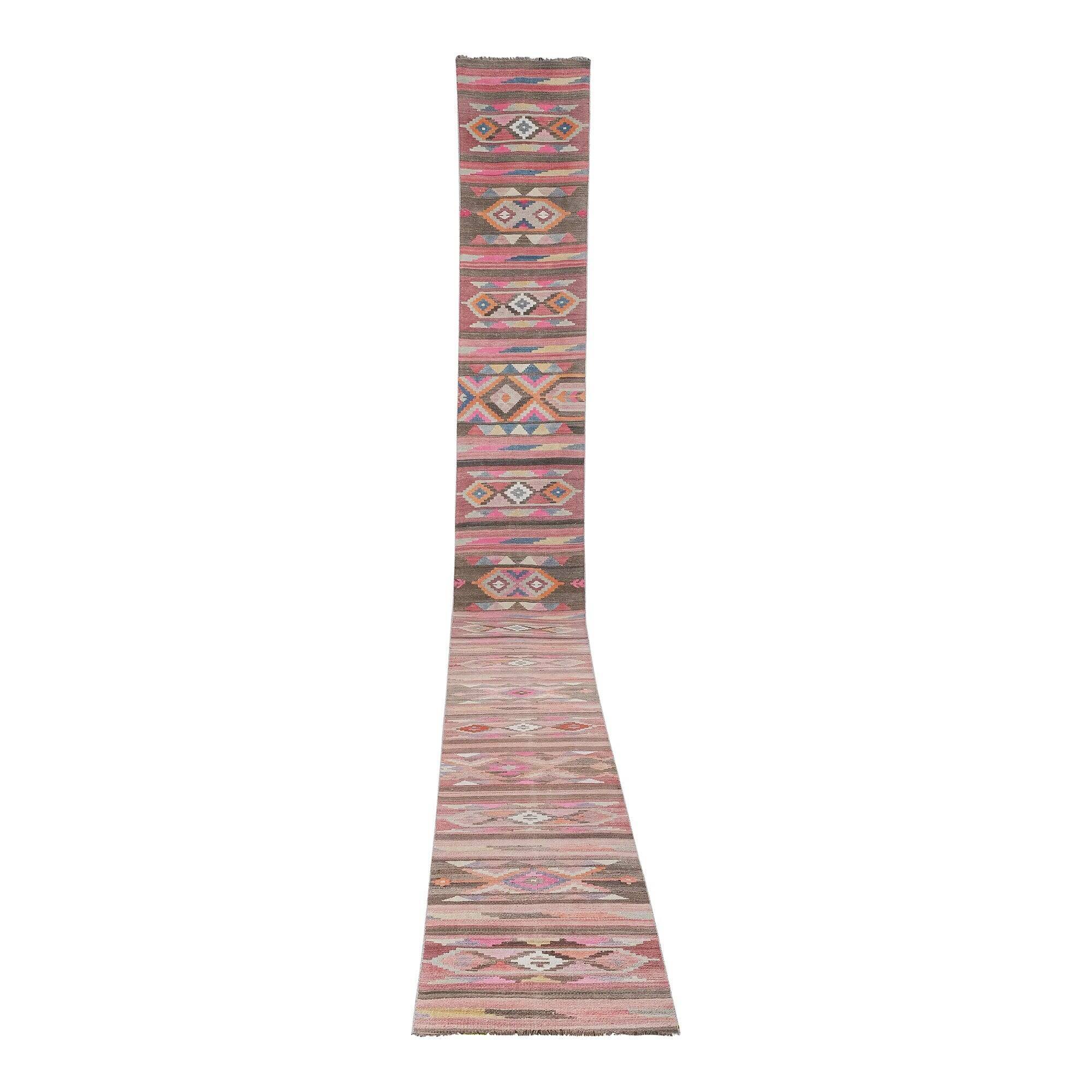 Vintage Turkish hallway rug 71x722 cm